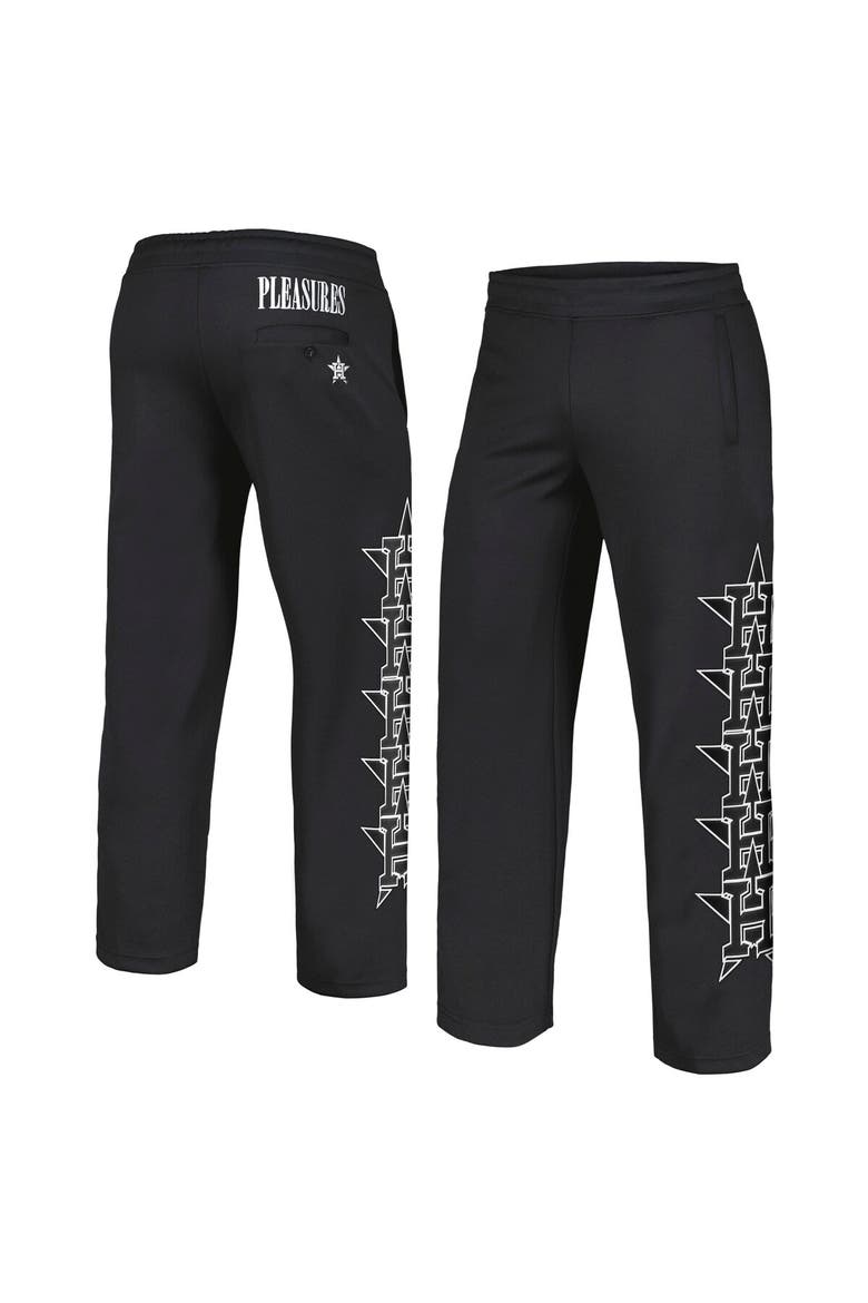 Men's PLEASURES Black Houston Astros Pitcher Track Pants, Alternate, color, Black