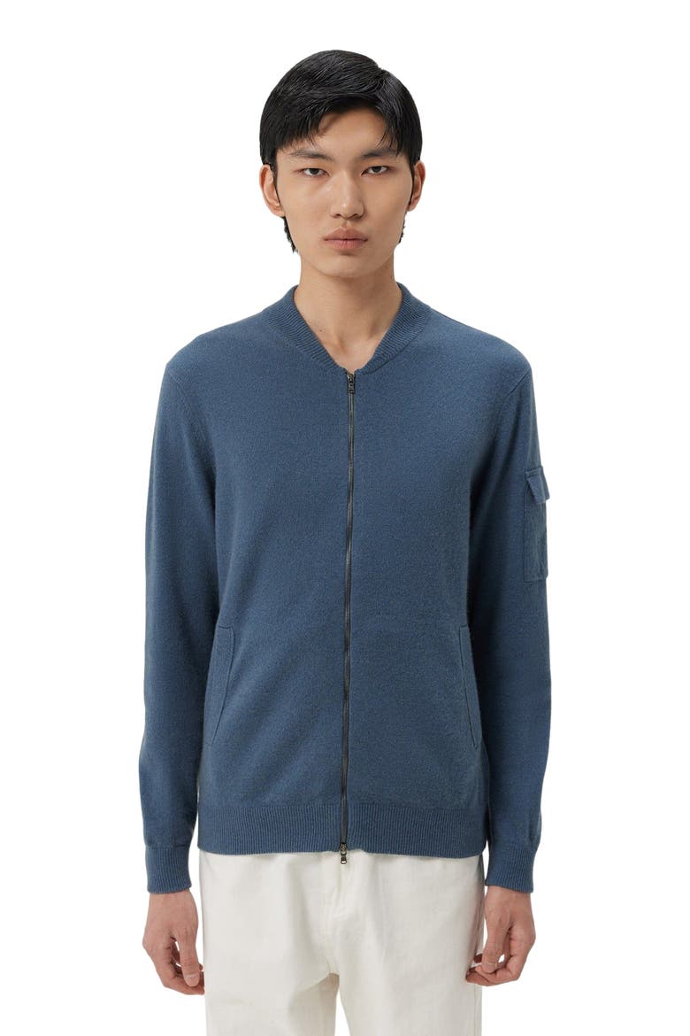 Cashmere Bomber, Alternate, color, china blue