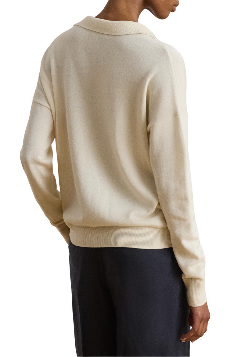 Relaxed Fit Cotton & Modal Polo Sweater, Alternate, color, MASCARPONE CREAM