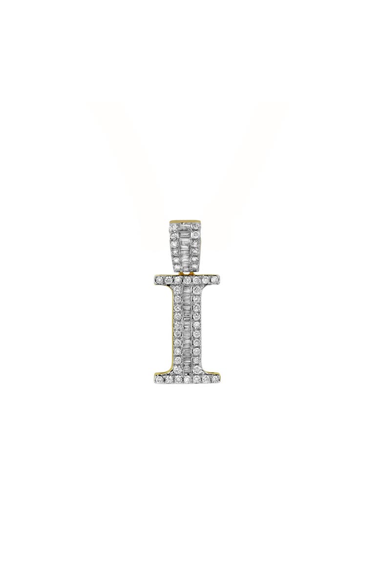 LuvMyJewelry I Initial Diamond Pendant 10K Yellow Gold - 0.60 Carats, Alternate, color, 10K Yellow Gold