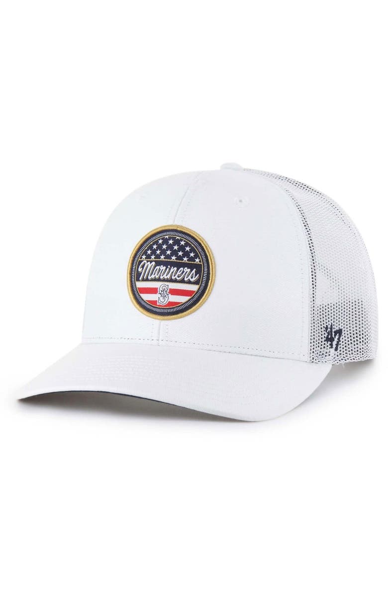 '47 Men's '47 White Seattle Mariners Homage Adjustable Trucker Hat, Main, color, White