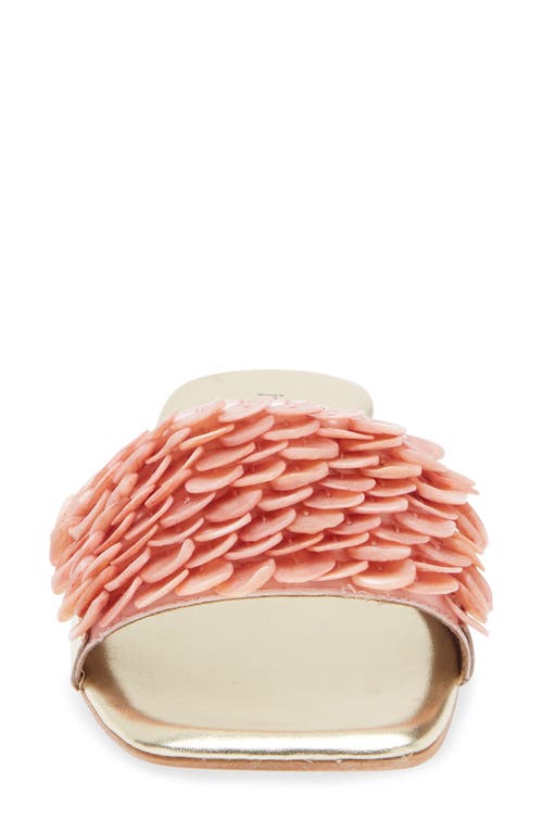 Jeffrey Campbell Fishy Slide Sandal In Coral Gold Combo