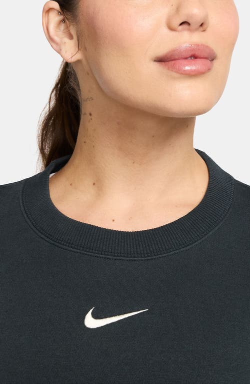 Nike Phoenix Fleece Oversize Crewneck Sweatshirt In Black