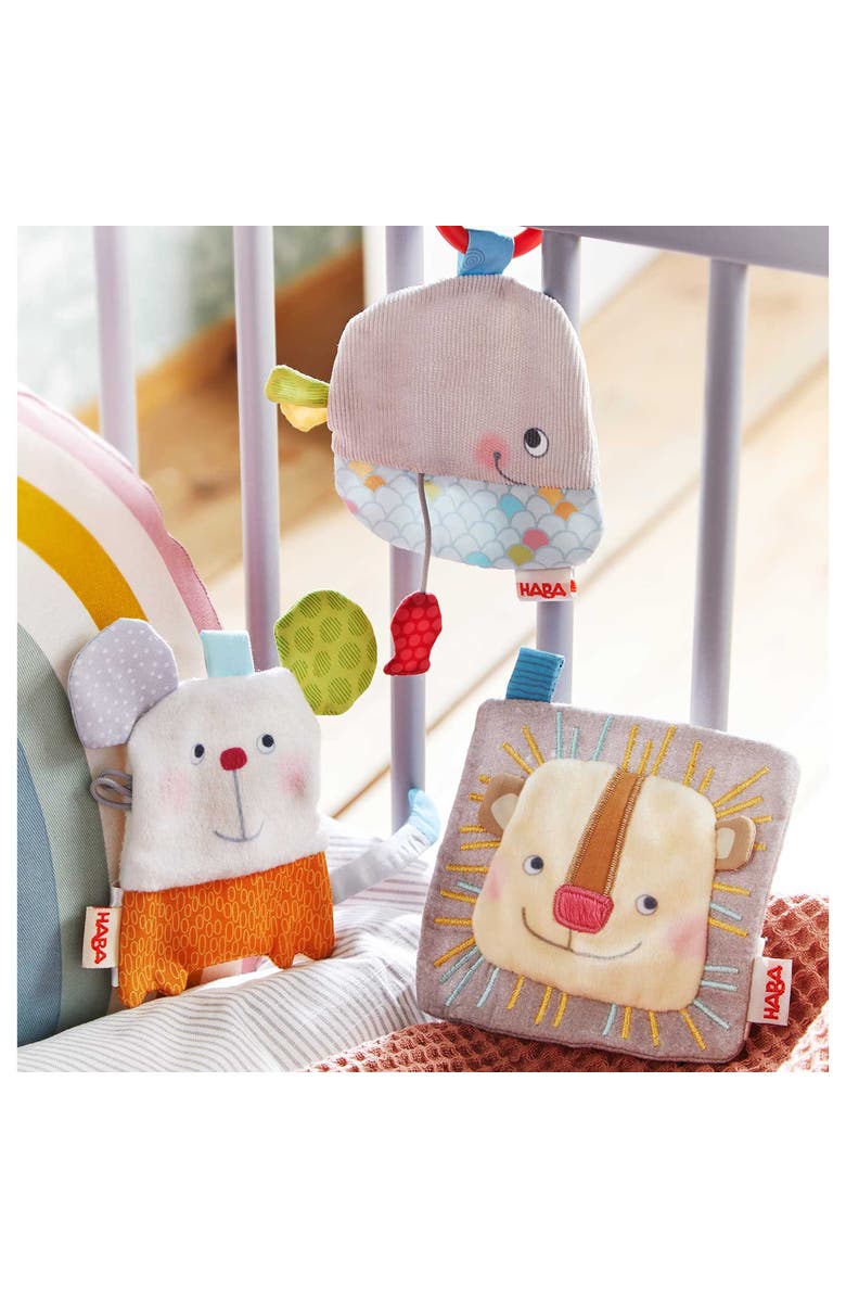 HABA Lion Crackly Lovey Crinkle Cloth Machine Washable Soft Baby Toy, Alternate, color, Multi