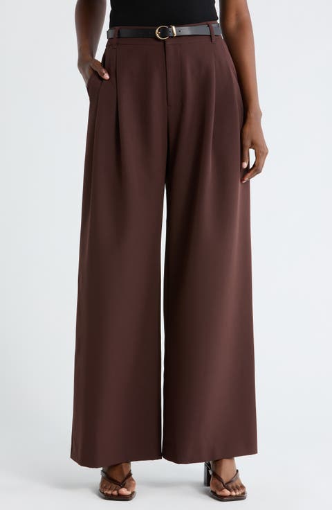 Double Pleat Wide Leg Pants