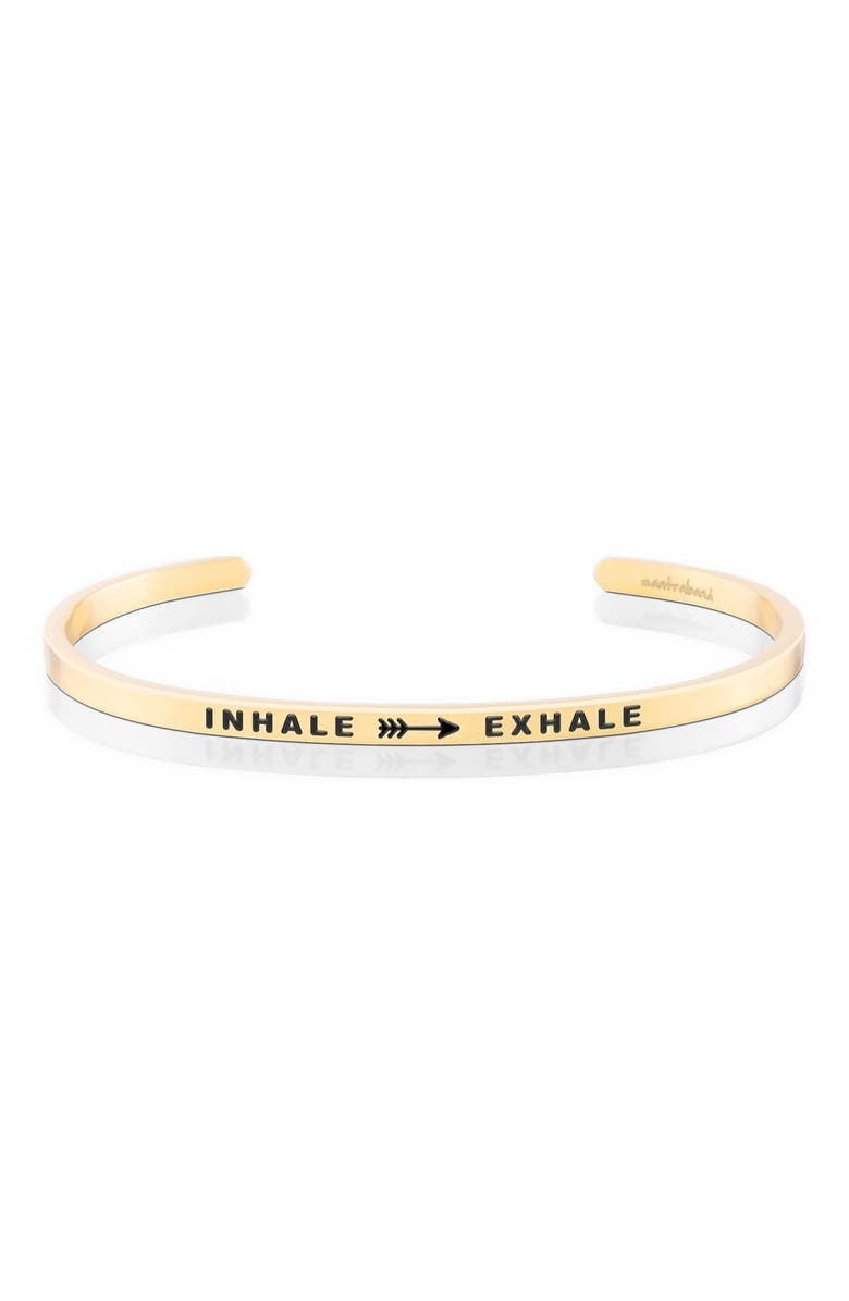 Mantra Inhale Exhale bracelet, Main, color, Yellow Gold