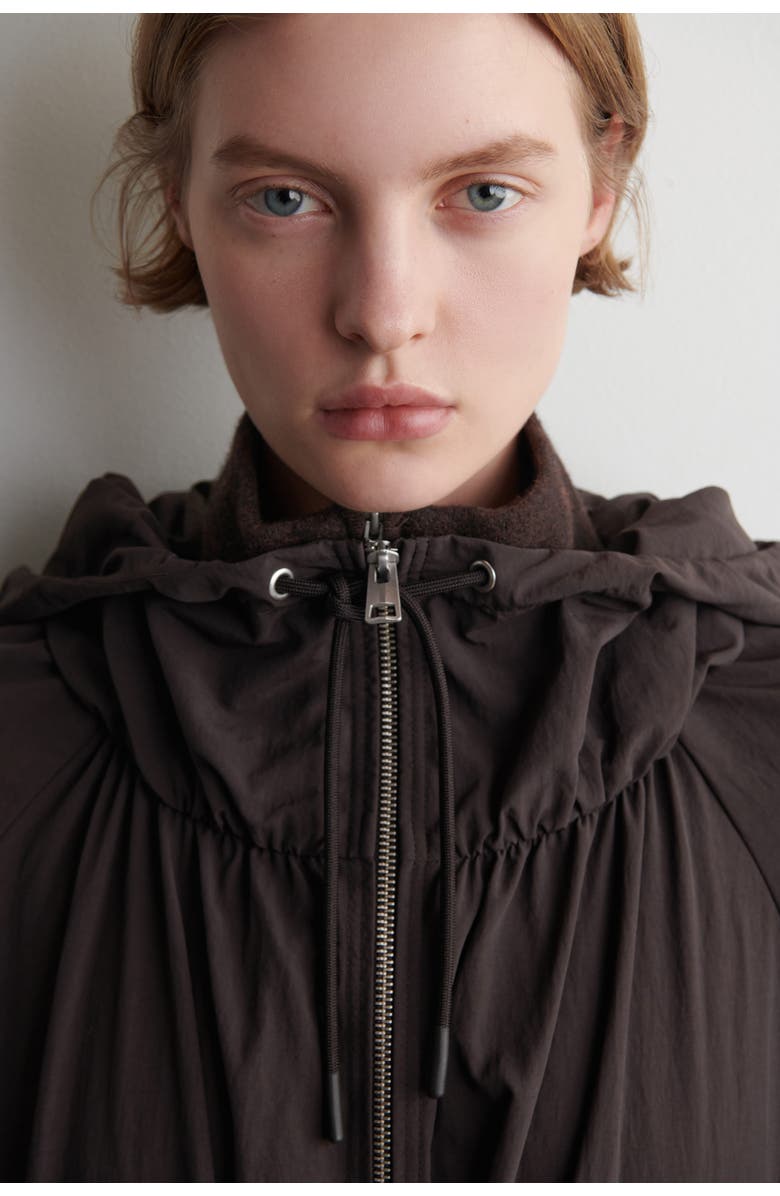 COS Technical Hooded Parka Jacket, Alternate, color, Dark Brown