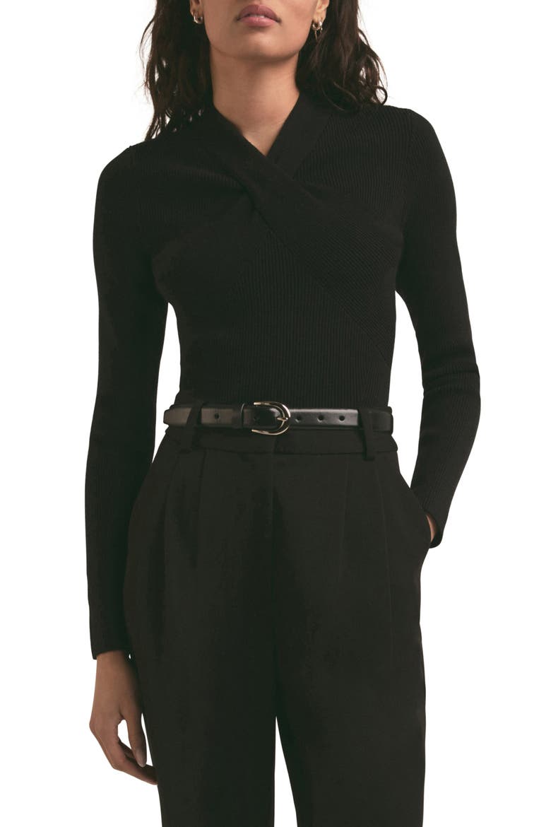 The Made You Look Rib Top, Main, color, BLACK