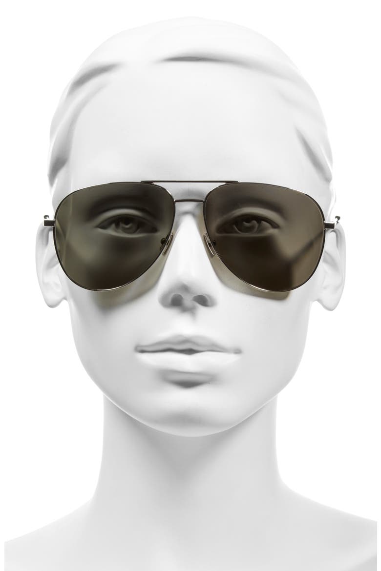 'Classic' 59mm Aviator Sunglasses, Alternate, color, SILVER SMOKE