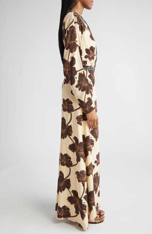 Johanna Ortiz Adoracion Continua Long Sleeve Silk Tunic Dress In Multi