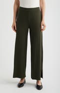 Eileen Fisher Side Slit Wide Leg Ankle Pants