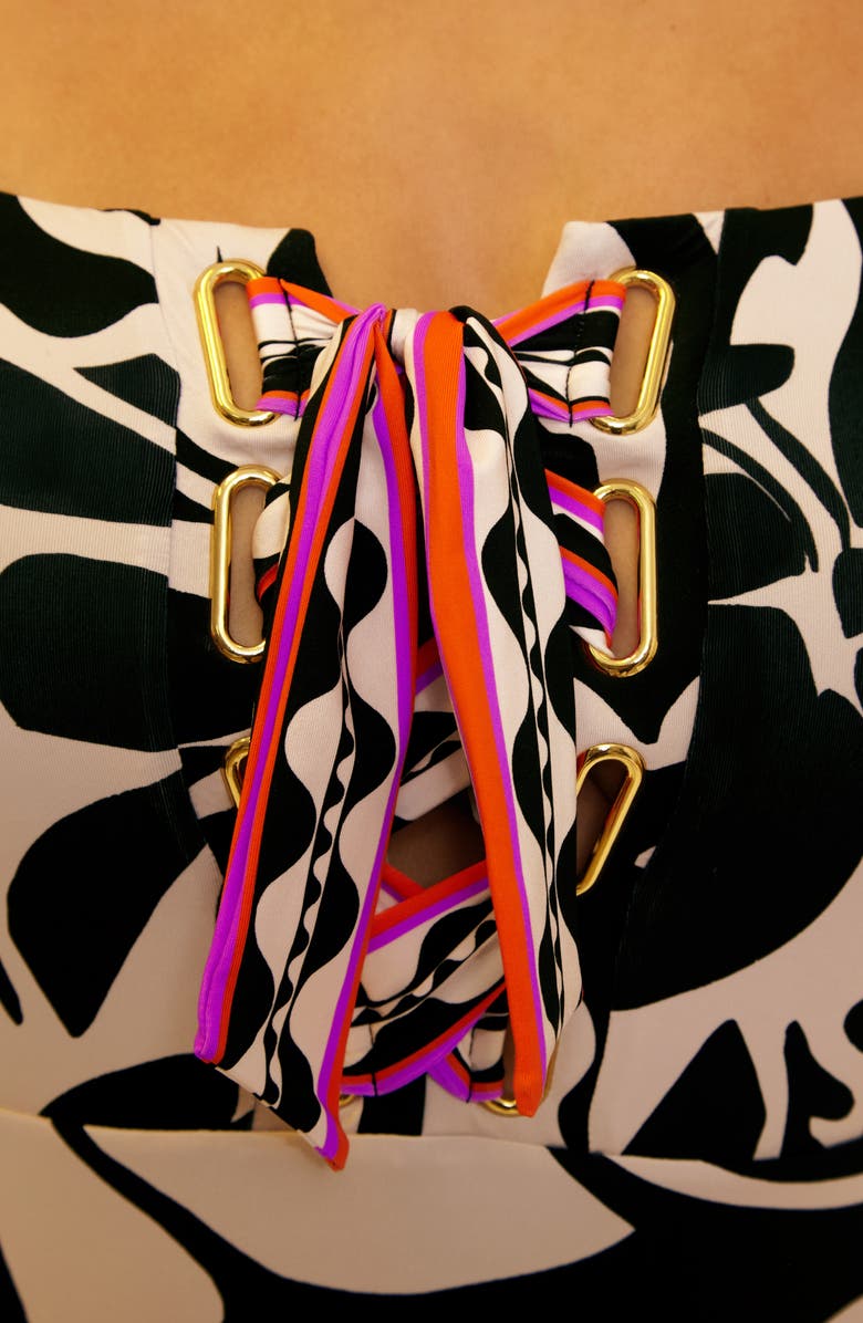 Trina Turk Bandeau One-Piece Swimsuit, Alternate, color, Florence (Flo)