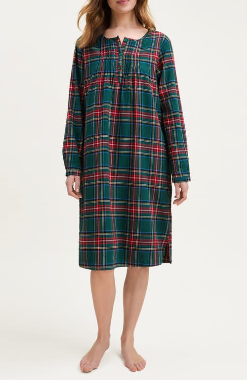 Petite Plume Beatrice Cotton Twill Nightgown In Green