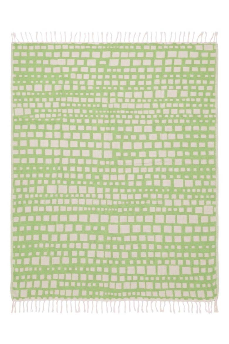 Cubist Reversible Organic Cotton Throw Blanket, Main, color, Olive