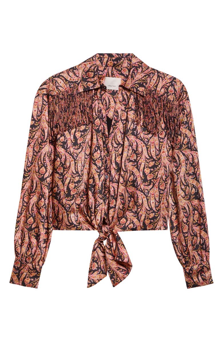 Cinq à Sept Marianna Paisley Print Woven Shirt, Alternate, color, Obsidian Multi