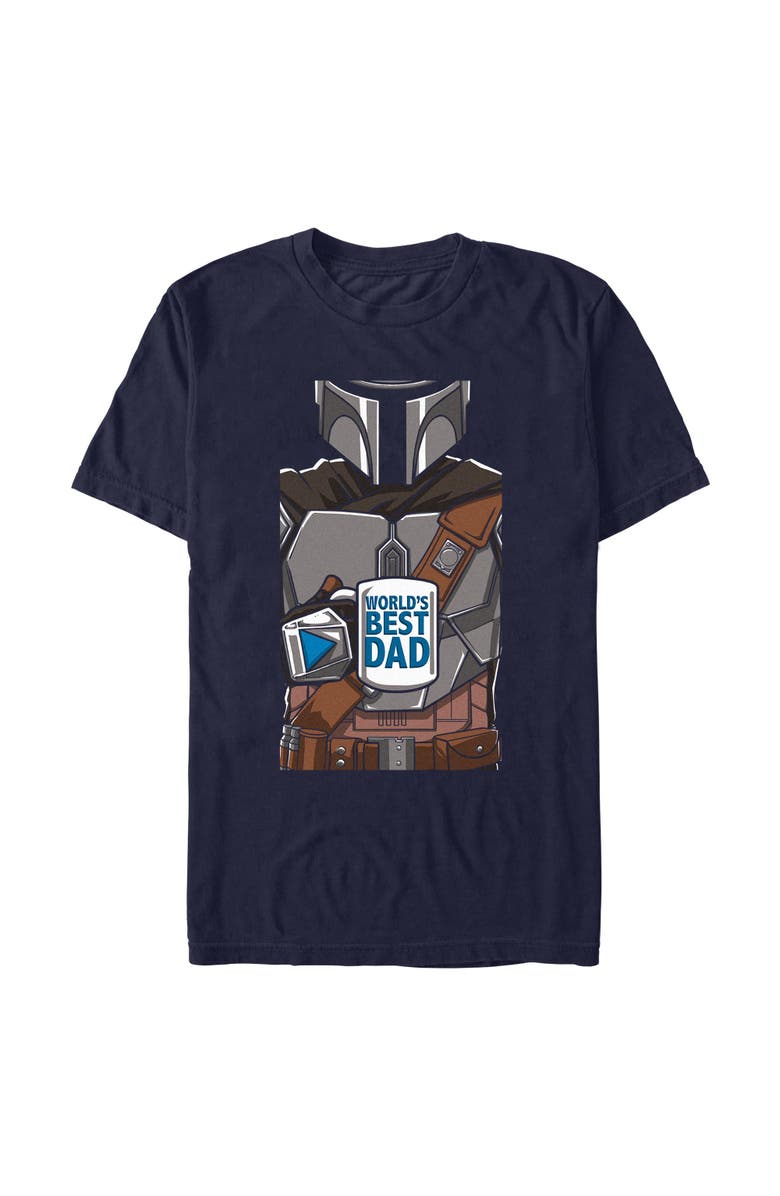 Star Wars: The Mandalorian Men's Star Wars The Mandalorian World's Best Dadalorian Graphic T-Shirt, Main, color, Navy Blue