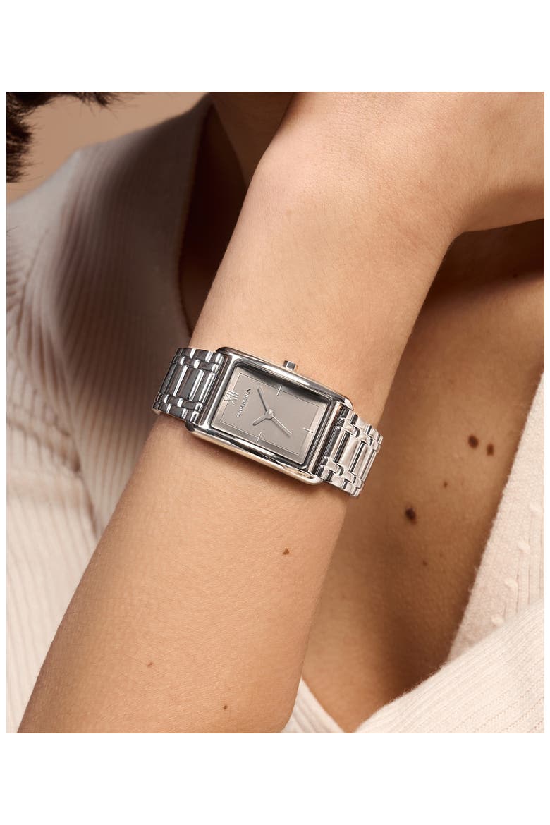 Grove Rectangular Bracelet Watch, 23mm, Alternate, color, SILVER/ EARL GREY