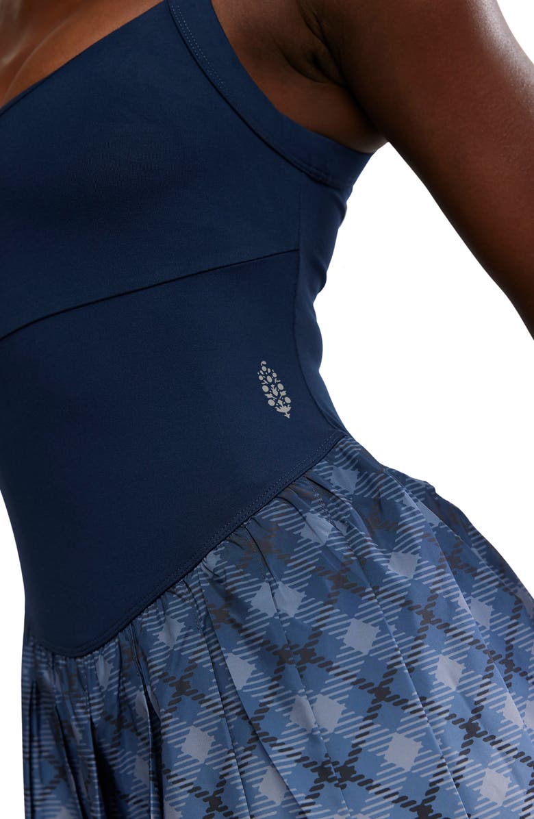 Free People FP Movement Swing of Things Print Pleated Minidress, Alternate, color, Ombre Midnight Navy