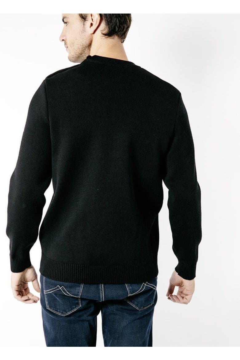 CANCALE - Fisherman Sweater with Button Shoulder, Alternate, color, Black