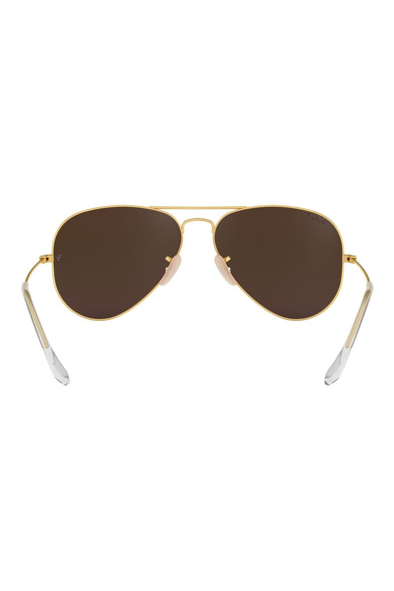 Standard Icons 58mm Mirrored Polarized Aviator Sunglasses, Alternate, color, GOLD/ PINK MIRROR