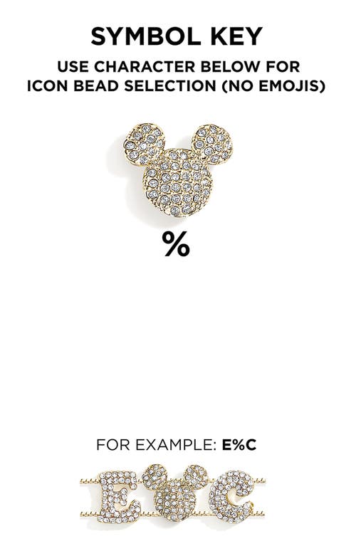 Baublebar Personalized Disney® Crystal Bubble Charm Slider Bracelet In Gold