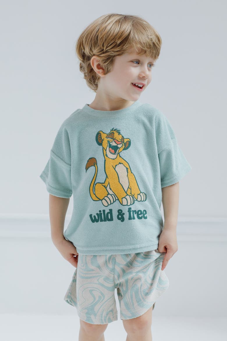 Boys' Loop Terry 2-Piece T-Shirt and Shorts Set, Alternate, color, Simba Sage Green