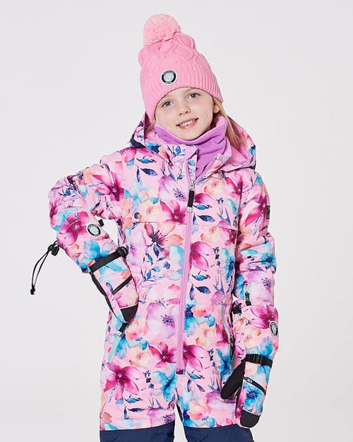 Deux Par Deux Winter Mittens Teknik Watercolor Flower In Pink