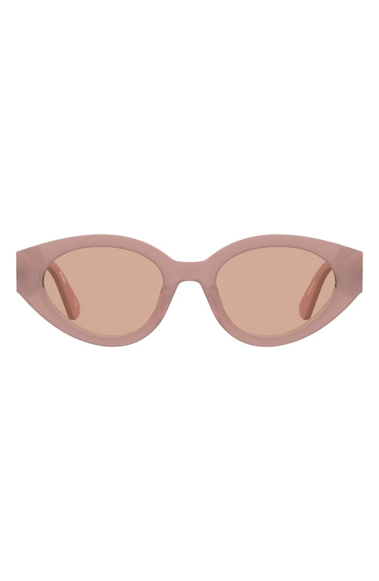 Moschino 51mm Oval Sunglasses, Main, color, Pink