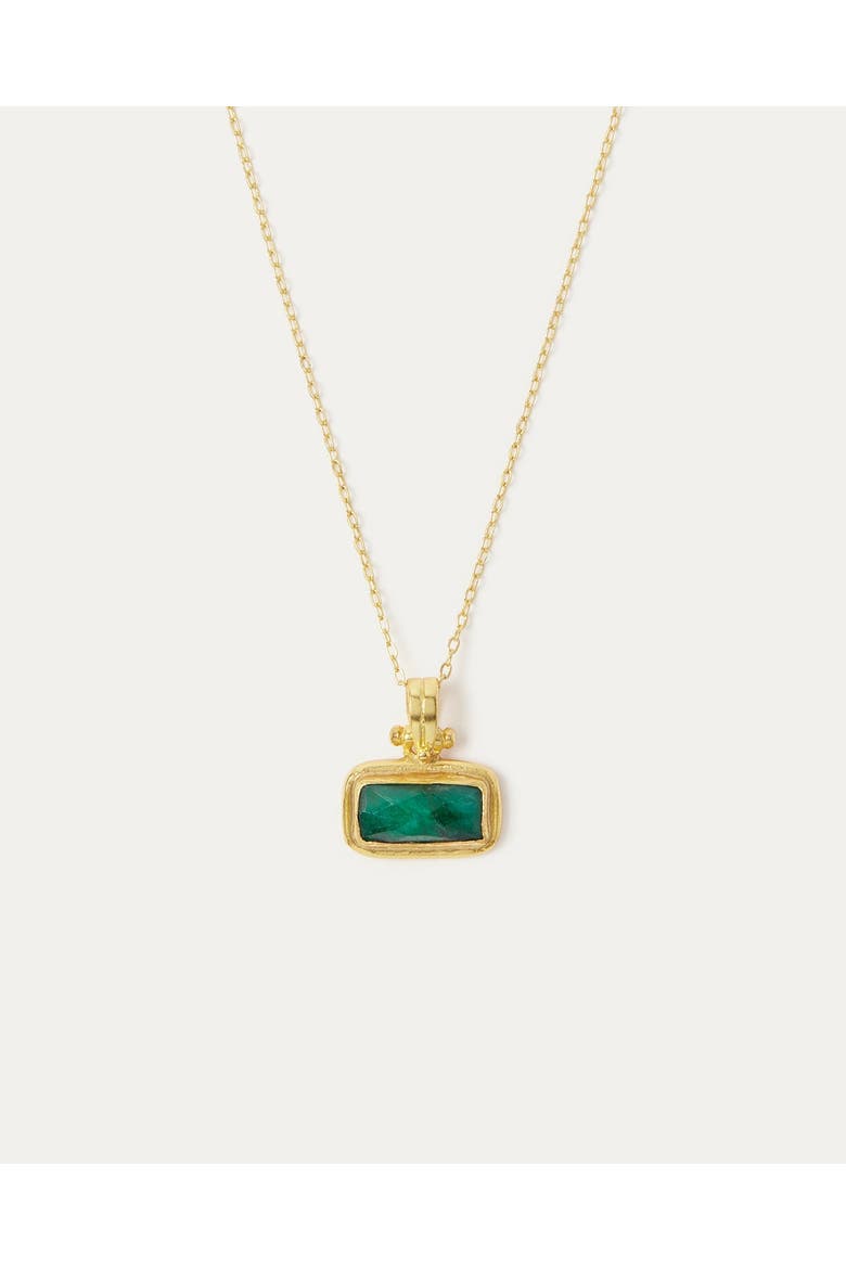 Noa Emerald Pendant Necklace, Main, color, Gold