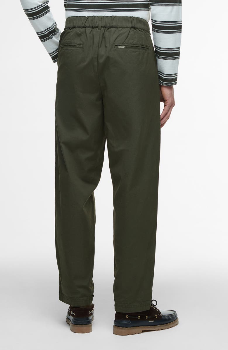 Barbour Cole Relaxed Fit Pleated Cotton Poplin Chinos, Alternate, color, Olive