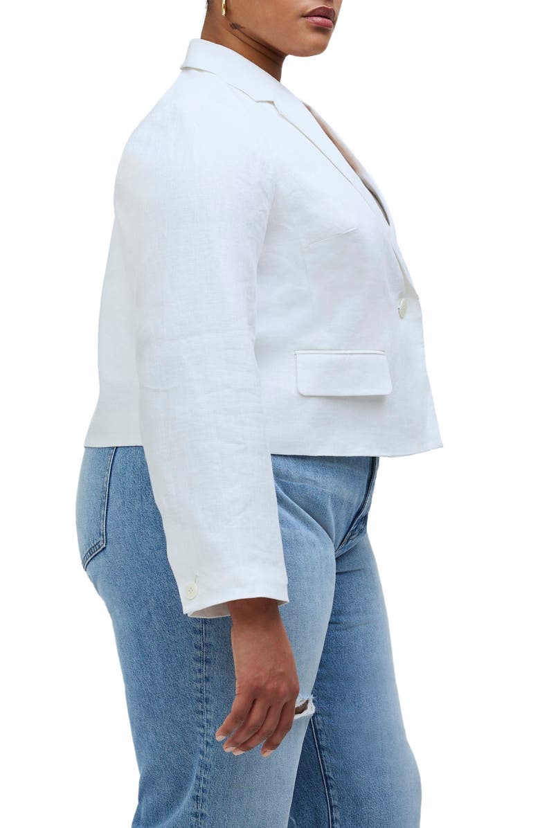 Madewell Crop Linen Blazer, Alternate, color, 