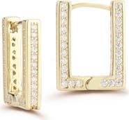 GLAZE JEWELRY Small Cubic Zirconia Rectangular Hoop Earrings