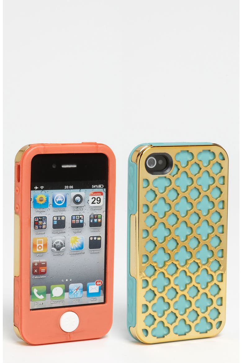 'Barcelona Gold' iPhone 4 & 4S Case, Main, color, MINT/ GOLD/ CORAL