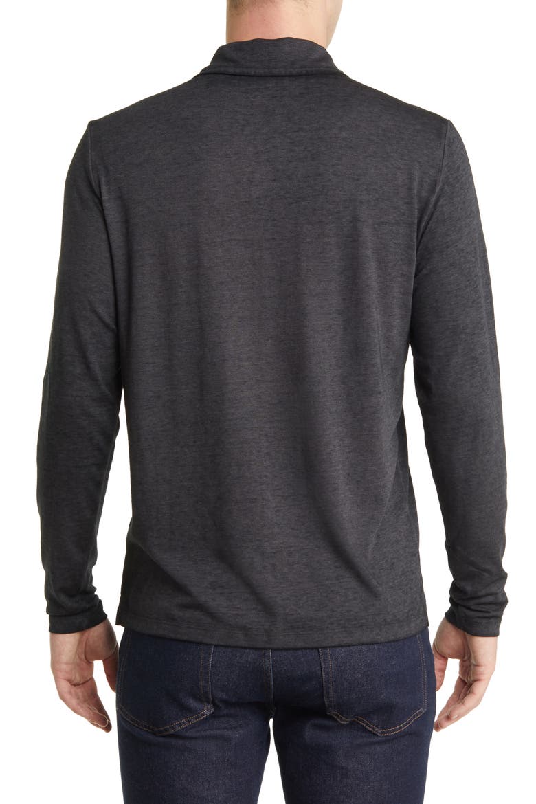 Val Johnny Collar Long Sleeve Polo, Alternate, color, BLACK