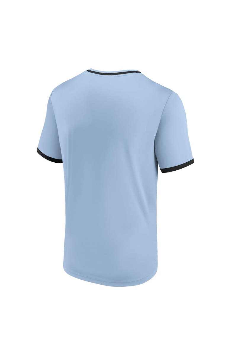 FANATICS Men's Fanatics Branded Light Blue/Black Minnesota United FC Striker V-Neck T-Shirt, Alternate, color, 