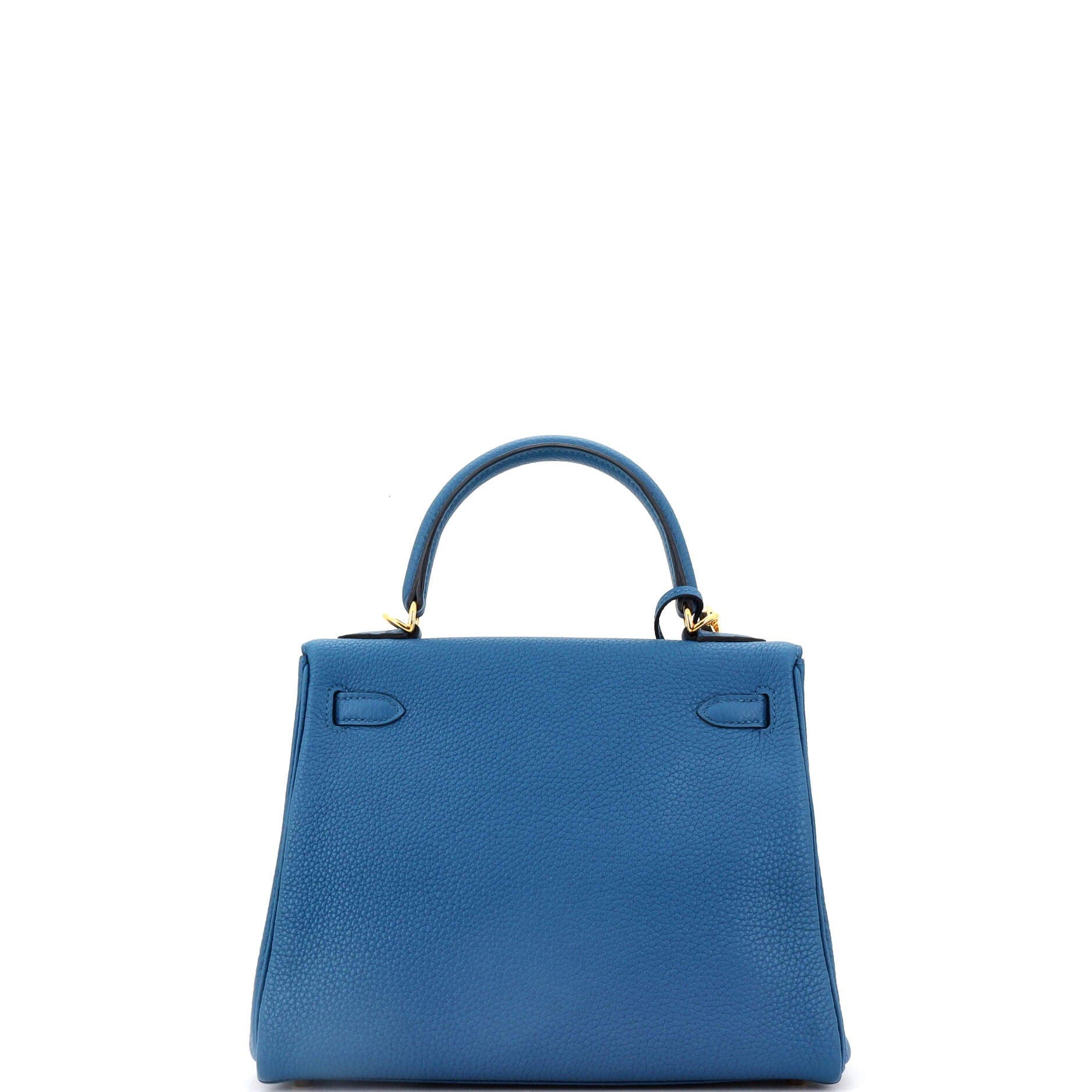 Pre-Owned Hermes Kelly Handbag Blue Togo with Gold Hardware 25, Alternate, color, 