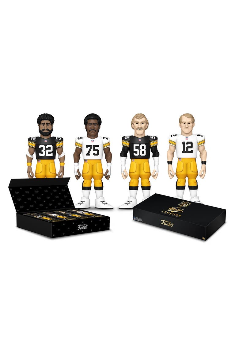 Pittsburgh Steelers Funko Fanatics Exclusive NFL Rushmore Four-Pack Vinyl Gold Legends 12'' Figures - Limited Edition, Main, color, Black