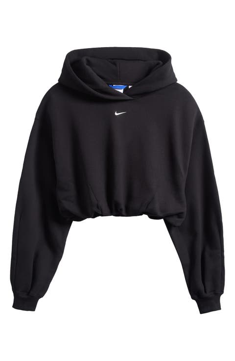 Sportswear Oversized Cropped Fleece Hoodie