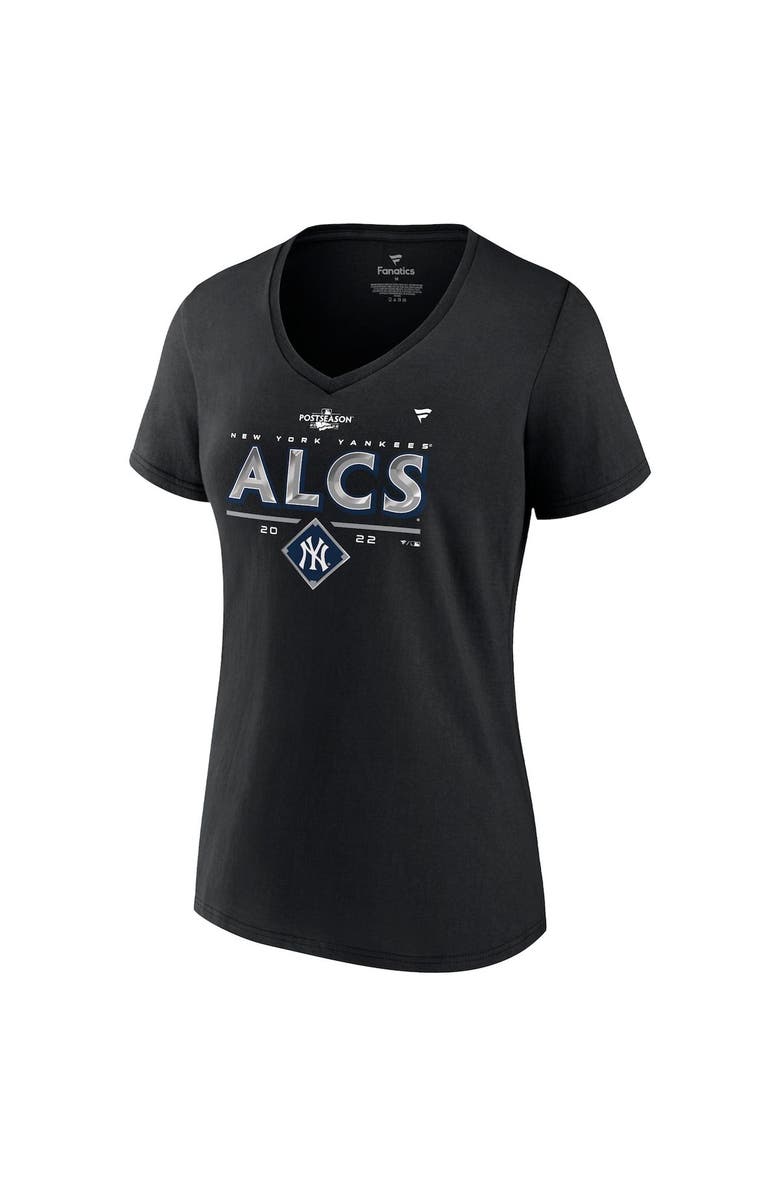 FANATICS Women's Fanatics Branded Black New York Yankees 2022 Division Series Winner Locker Room Plus Size V-Neck T-Shirt, Alternate, color, 