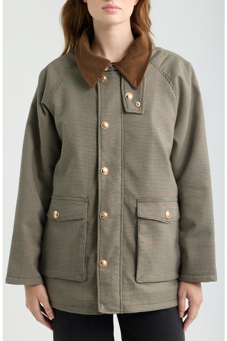 Emei Cord Collar Jacket, Alternate, color, CHECKS