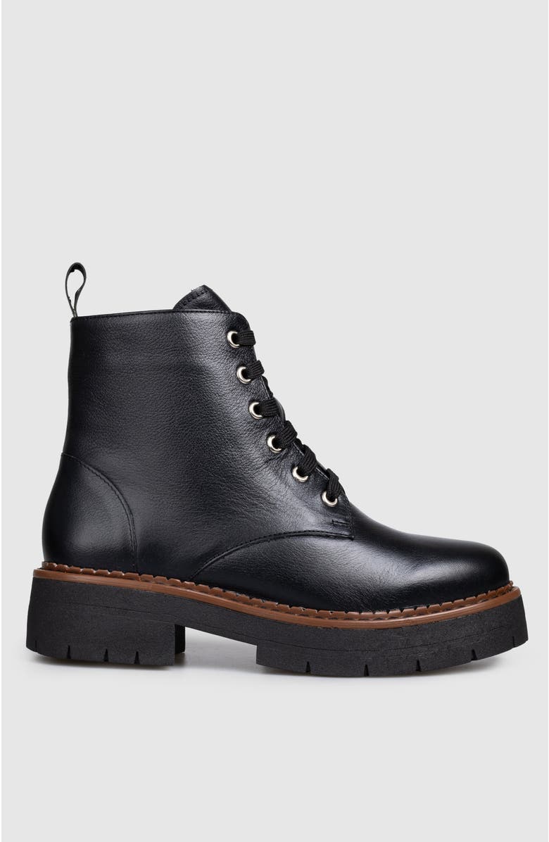 Manela Ibiza Lace Up Bootie, Alternate, color, Black