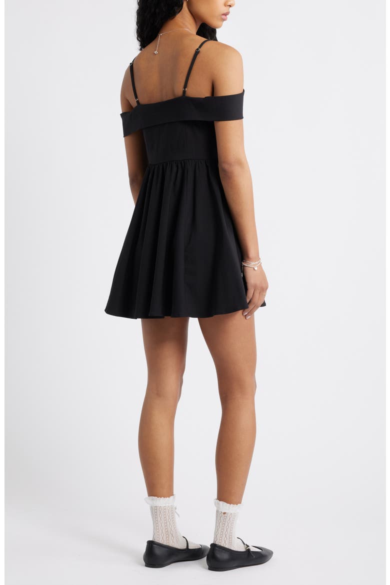 Off the Shoulder Party Dress, Alternate, color, BLACK