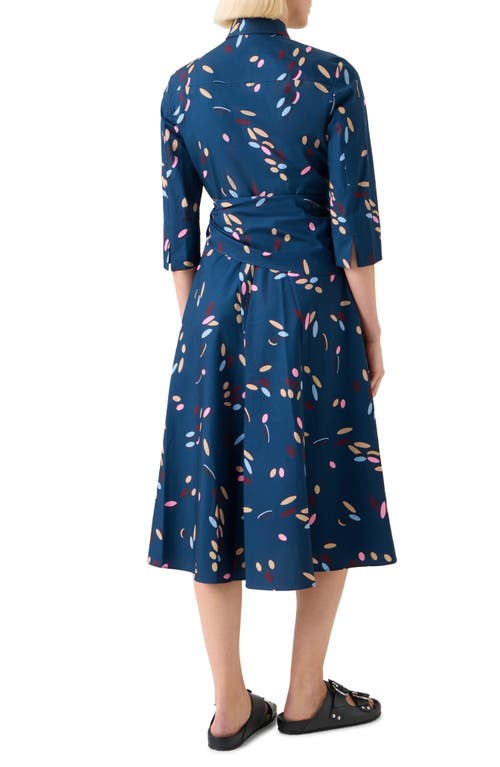 Akris Punto Dropping Dots Cotton Poplin Midi Wrap Shirtdress