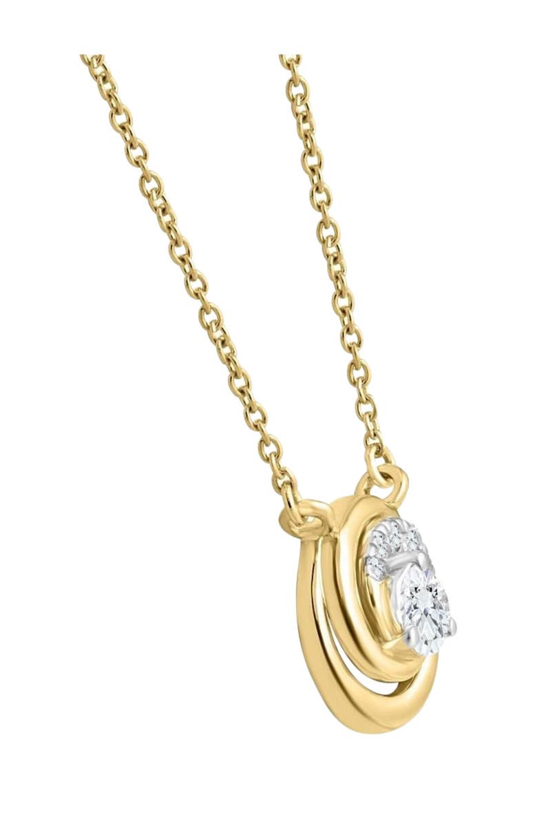 Bliss Diamond 1/4Ct TW Round Diamond Circle Halo Pendant Gold Lab Grown Necklace, Alternate, color, 10K Yellow Gold