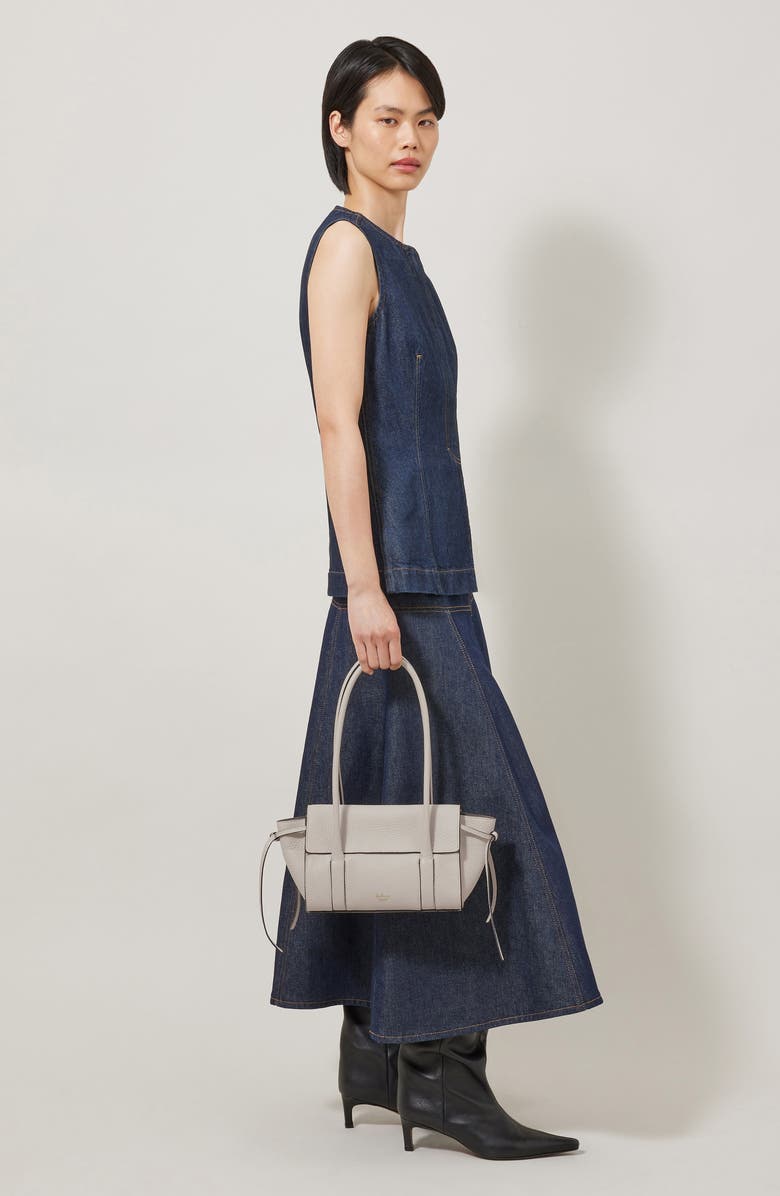 Mulberry Mini Soft Bayswater Grained Leather Satchel, Alternate, color, Chalk