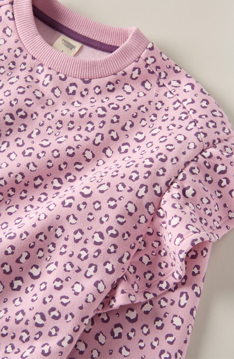 Tucker + Tate Kids' Ruffle Crewneck Sweatshirt, Alternate, color, Purple Jazz Playful Leopard