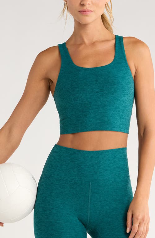 Zella Renew Mélange Support Crop Tank In Green