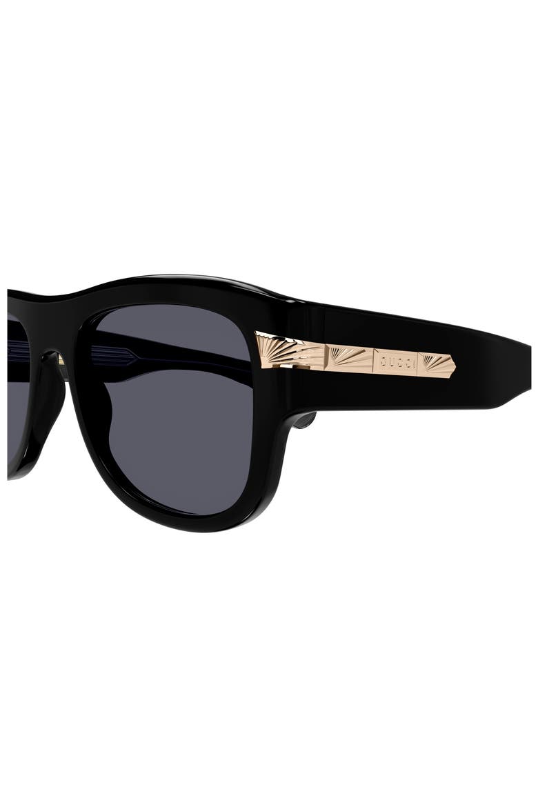 54mm Square Sunglasses, Alternate, color, BLACK