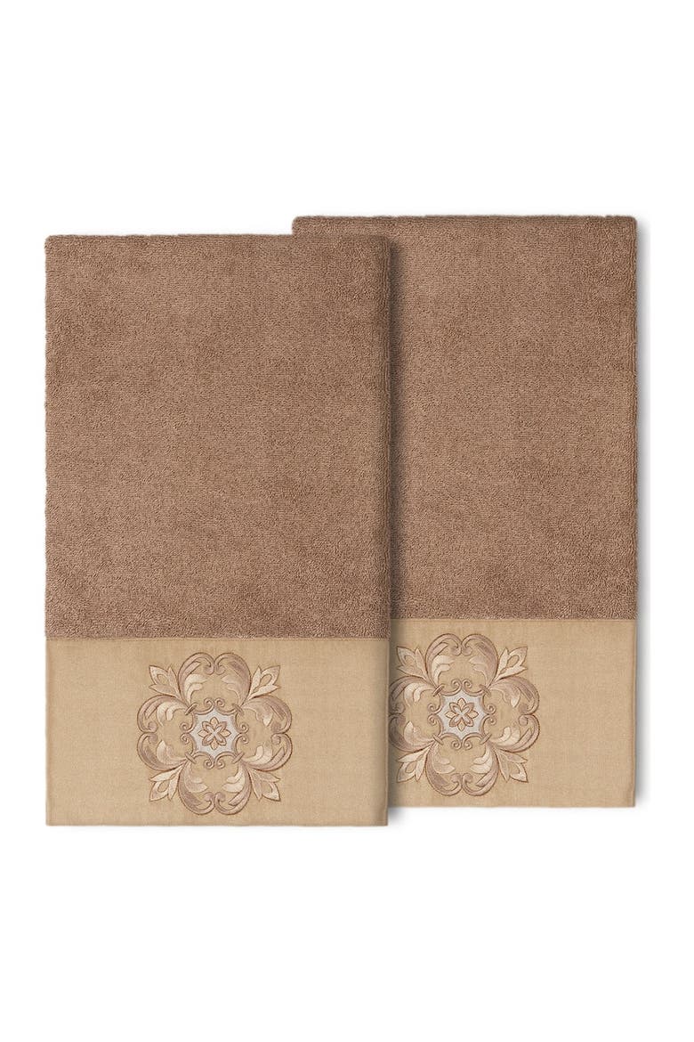 Alyssa Embellished Bath Towel - Set of 2 - Latte, Main, color, LATTE