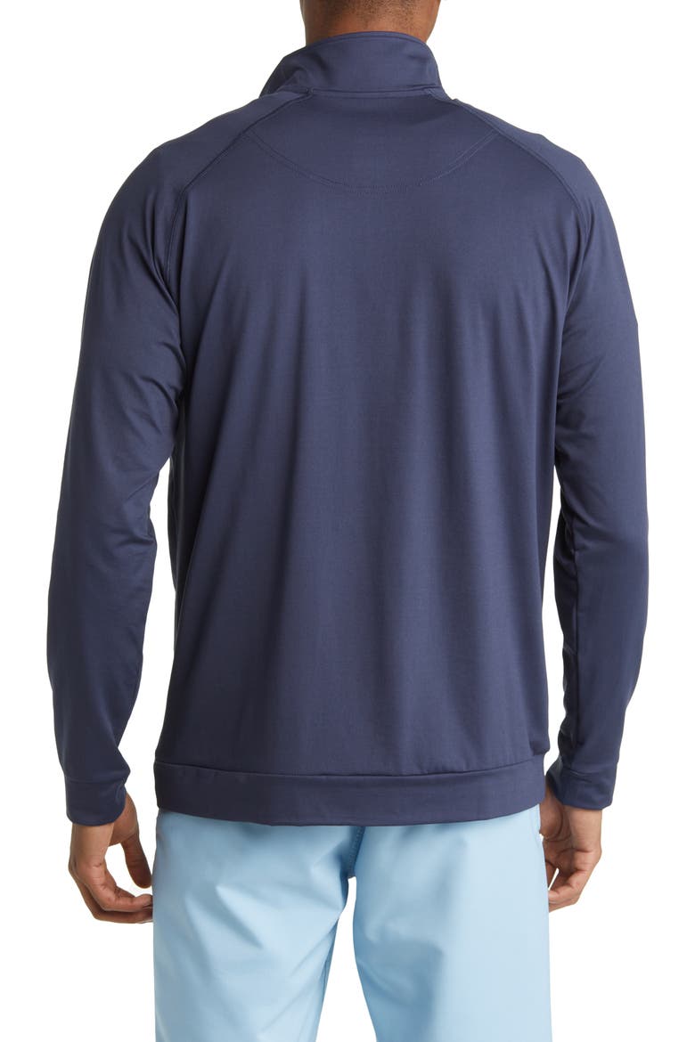 Leo Floral Contrast Quarter Zip Golf Pullover, Alternate, color, NAVY